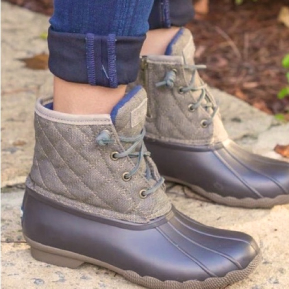 Sperry Syren Gulf Quilt Duck Boot Lace Up waterproof size 10 new